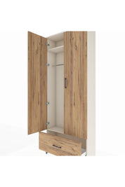 Arges Dolap 2 Raflı Tek Çekmeceli Tek Askılı 88x30x221 Aytaşı-Çam