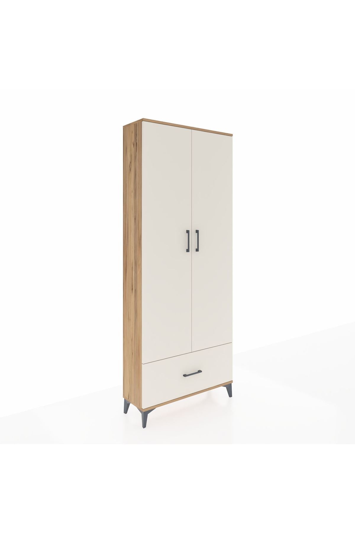 Arges Dolap 2 Raflı Tek Çekmeceli Tek Askılı 88x30x221 Çam-Aytaşı