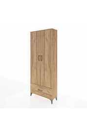 Arges Dolap 2 Raflı Tek Çekmeceli Tek Askılı 88x30x221 Çam-Çam
