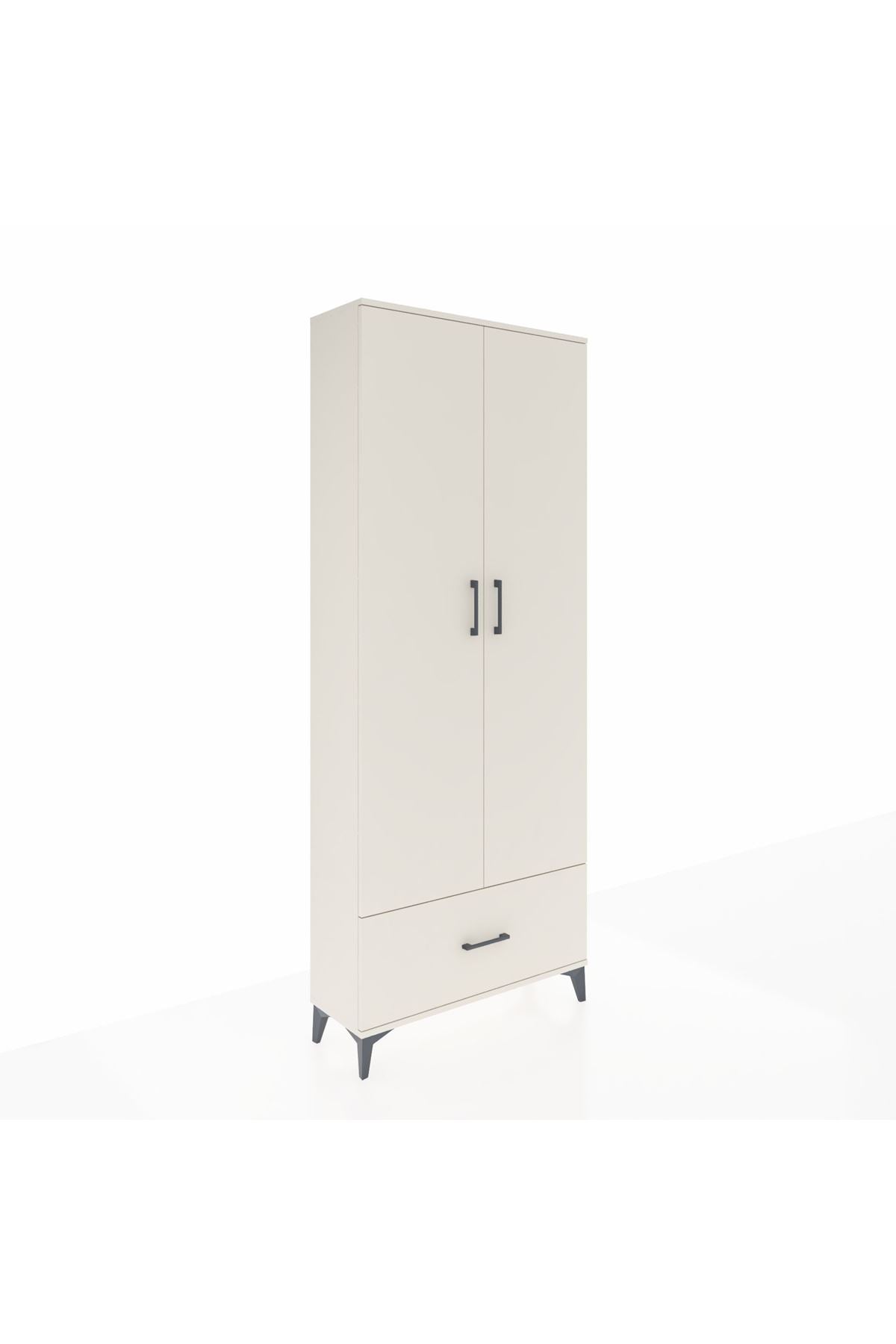 Arges Dolap 5 Raflı Tek Çekmeceli 2 Kapaklı 88x30x221 Aytaşı-Aytaşı