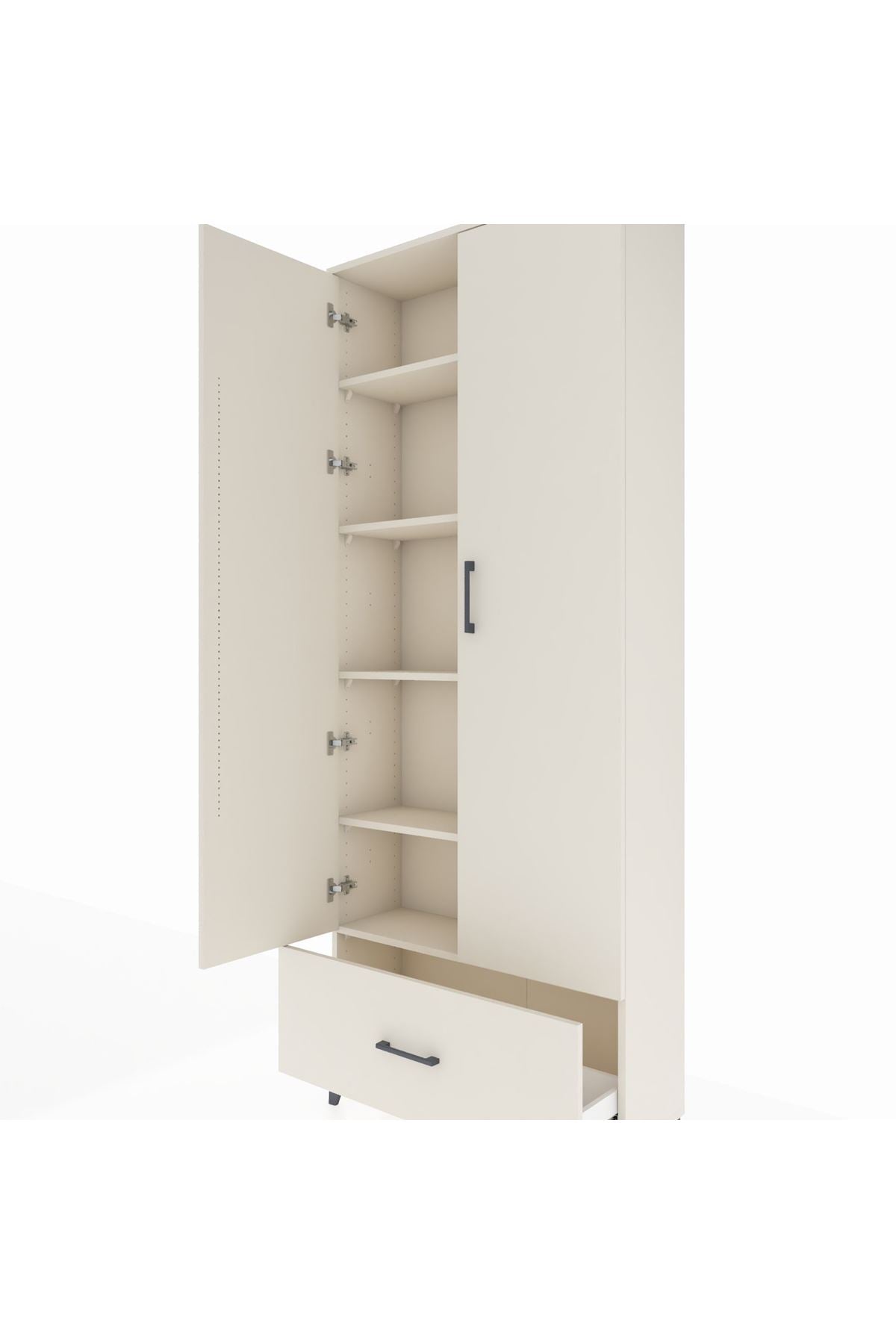 Arges Dolap 5 Raflı Tek Çekmeceli 2 Kapaklı 88x30x221 Aytaşı-Aytaşı