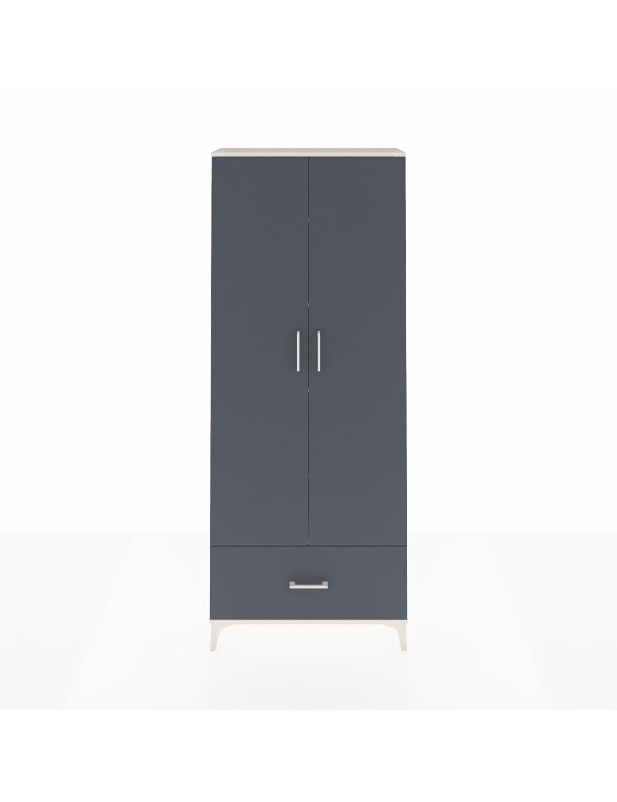 Arges Dolap 5 Raflı Tek Çekmeceli 2 Kapaklı 88x30x221 Aytaşı-Antrasit