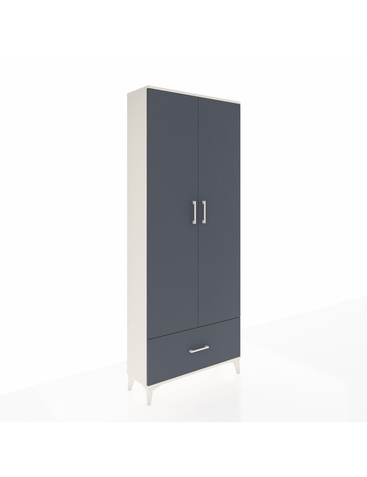 Arges Dolap 5 Raflı Tek Çekmeceli 2 Kapaklı 88x30x221 Aytaşı-Antrasit