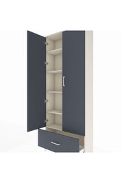 Arges Dolap 5 Raflı Tek Çekmeceli 2 Kapaklı 88x30x221 Aytaşı-Antrasit