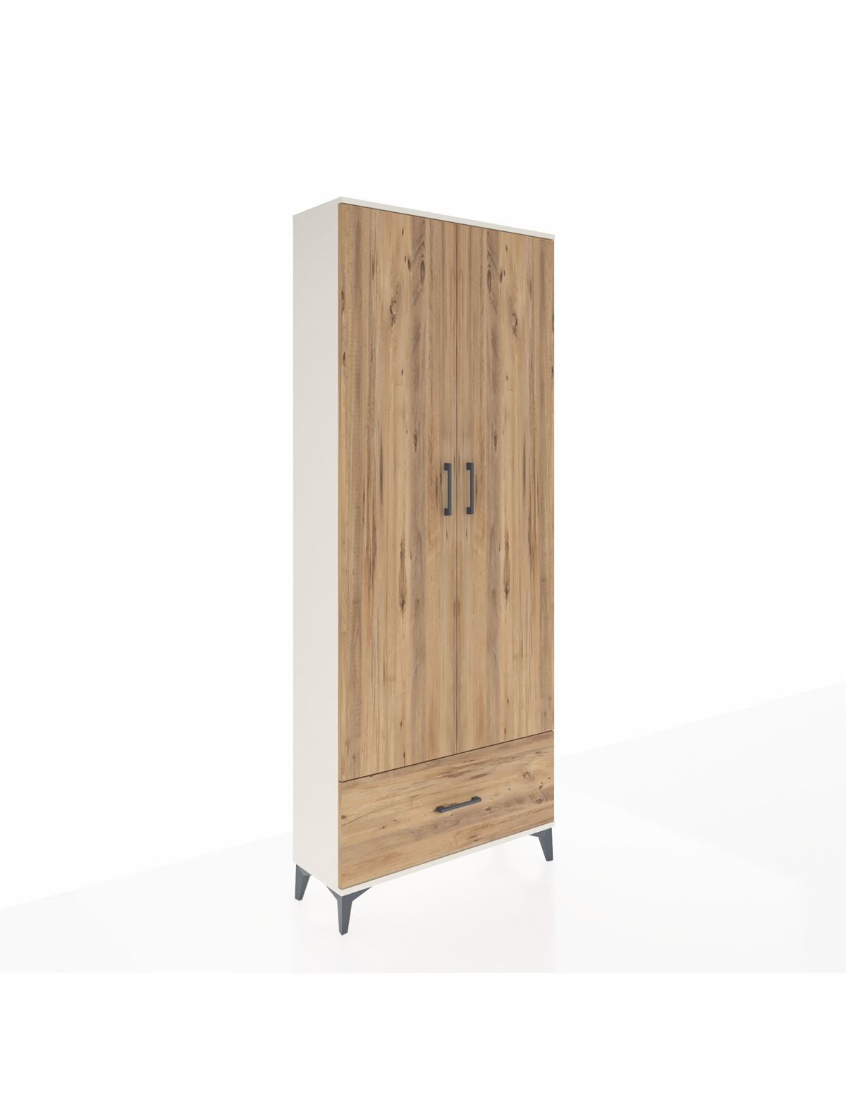 Arges Dolap 5 Raflı Tek Çekmeceli 2 Kapaklı 88x30x221 Aytaşı-Çam