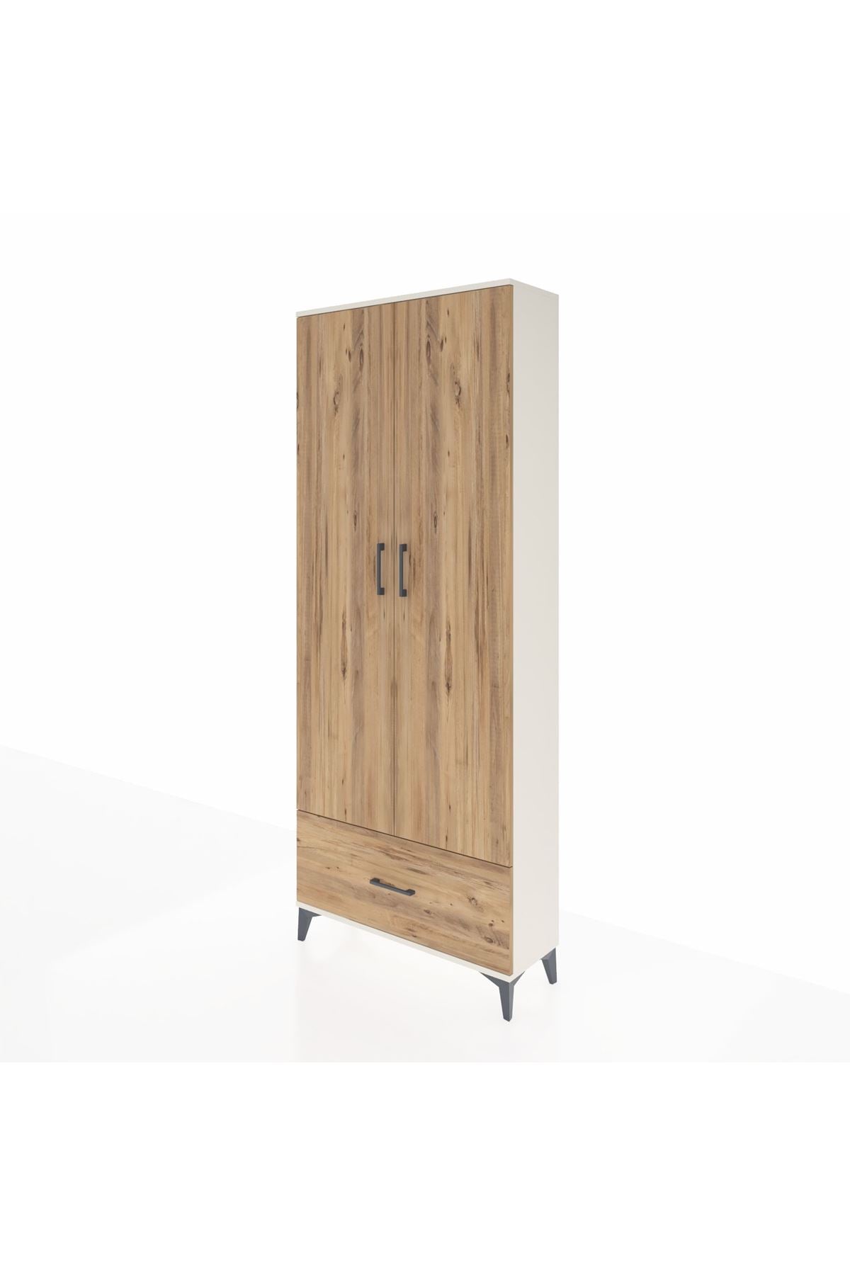 Arges Dolap 5 Raflı Tek Çekmeceli 2 Kapaklı 88x30x221 Aytaşı-Çam