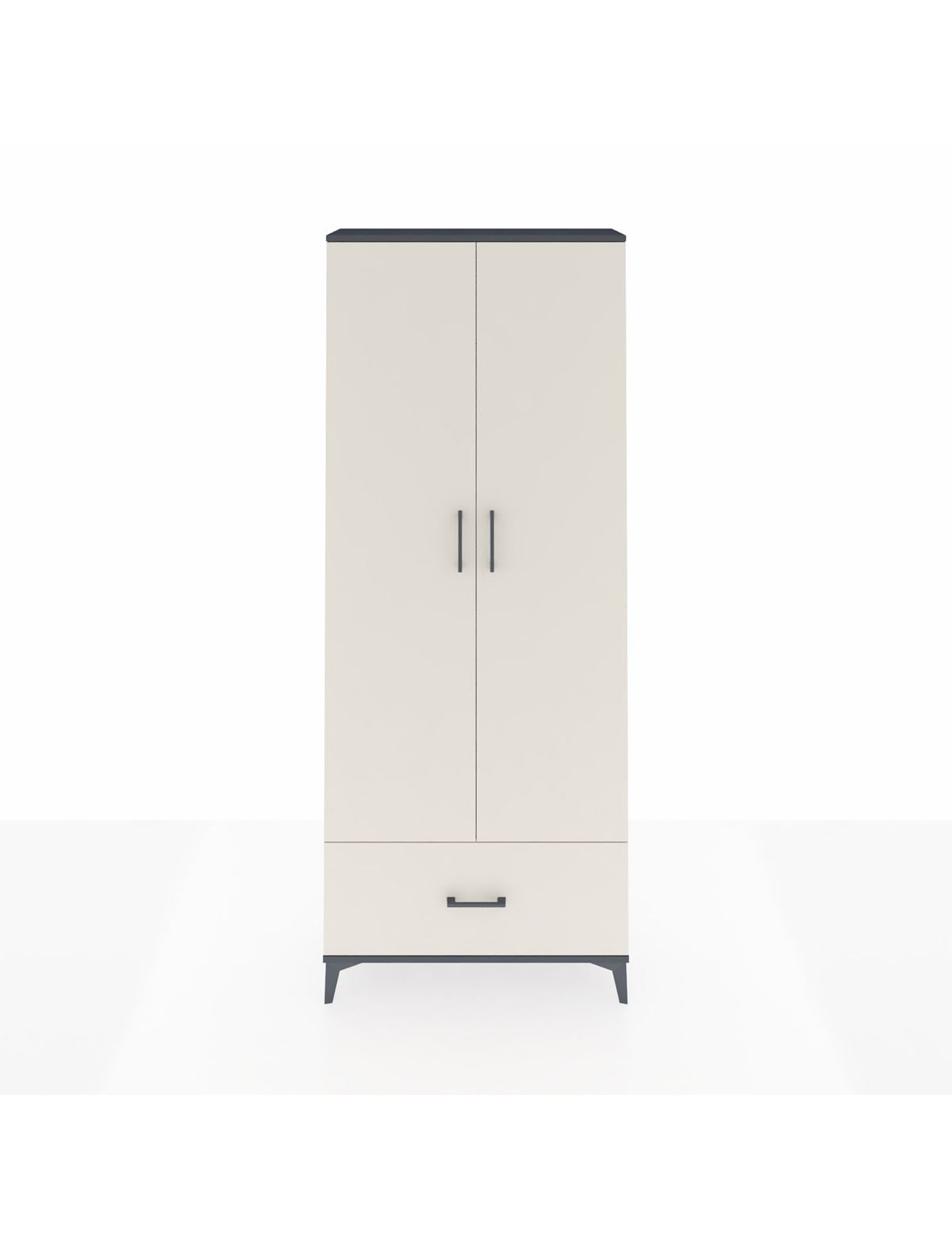 Arges Dolap 5 Raflı Tek Çekmeceli 2 Kapaklı 88x30x221 Antrasit-Aytaşı