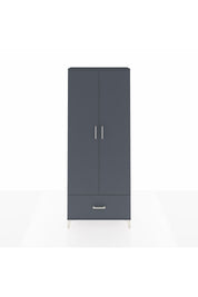 Arges Dolap 5 Raflı Tek Çekmeceli 2 Kapaklı 88x30x221 Antrasit-Antrasit