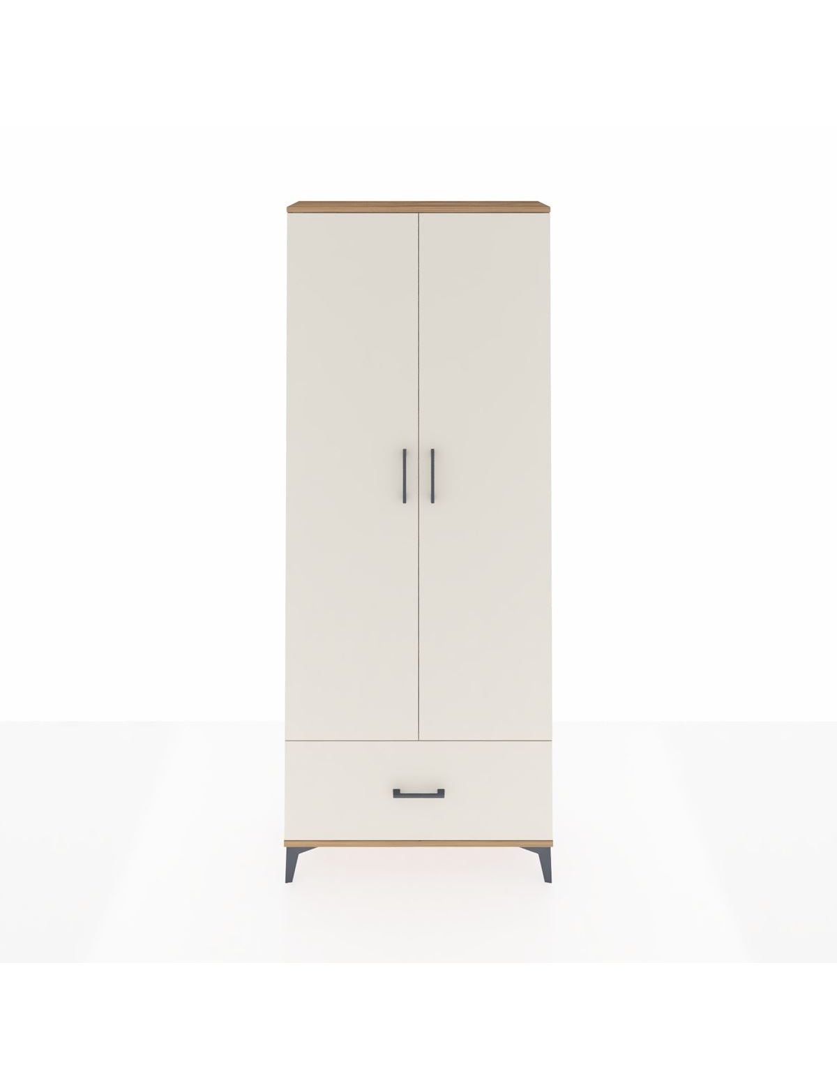 Arges Dolap 5 Raflı Tek Çekmeceli 2 Kapaklı 88x30x221 Çam-Aytaşı