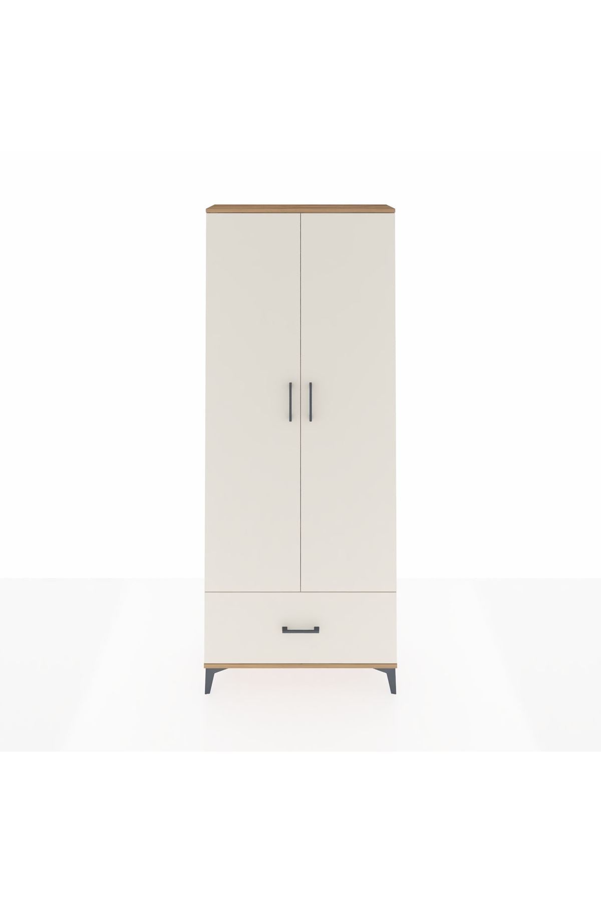 Arges Dolap 5 Raflı Tek Çekmeceli 2 Kapaklı 88x30x221 Çam-Aytaşı