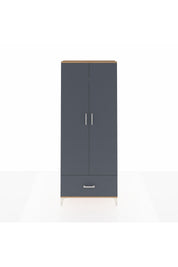 Arges Dolap 5 Raflı Tek Çekmeceli 2 Kapaklı 88x30x221 Çam-Antrasit