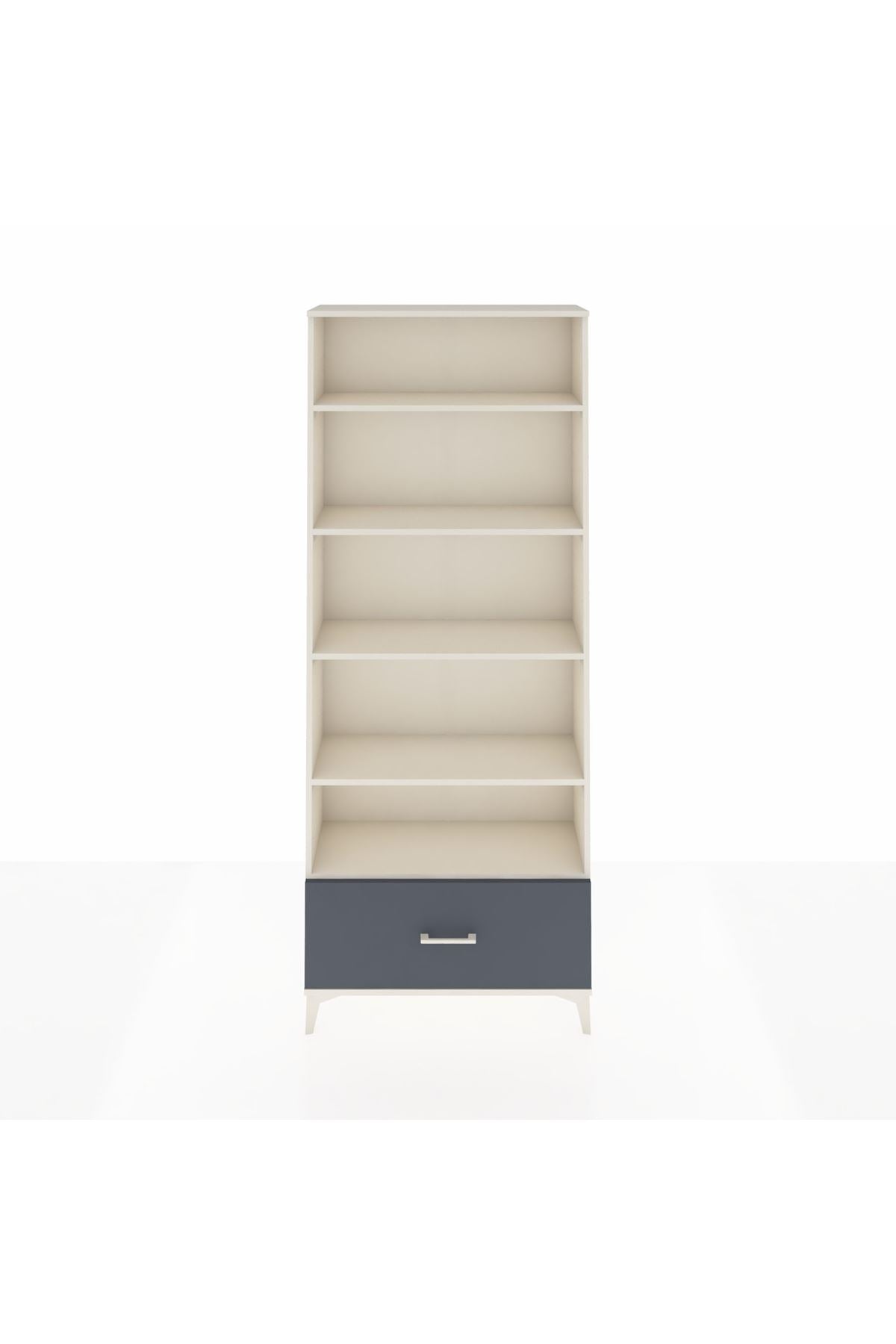 Arges Dolap 5 Raflı Tek Çekmeceli 88x30x221 Aytaşı-Antrasit