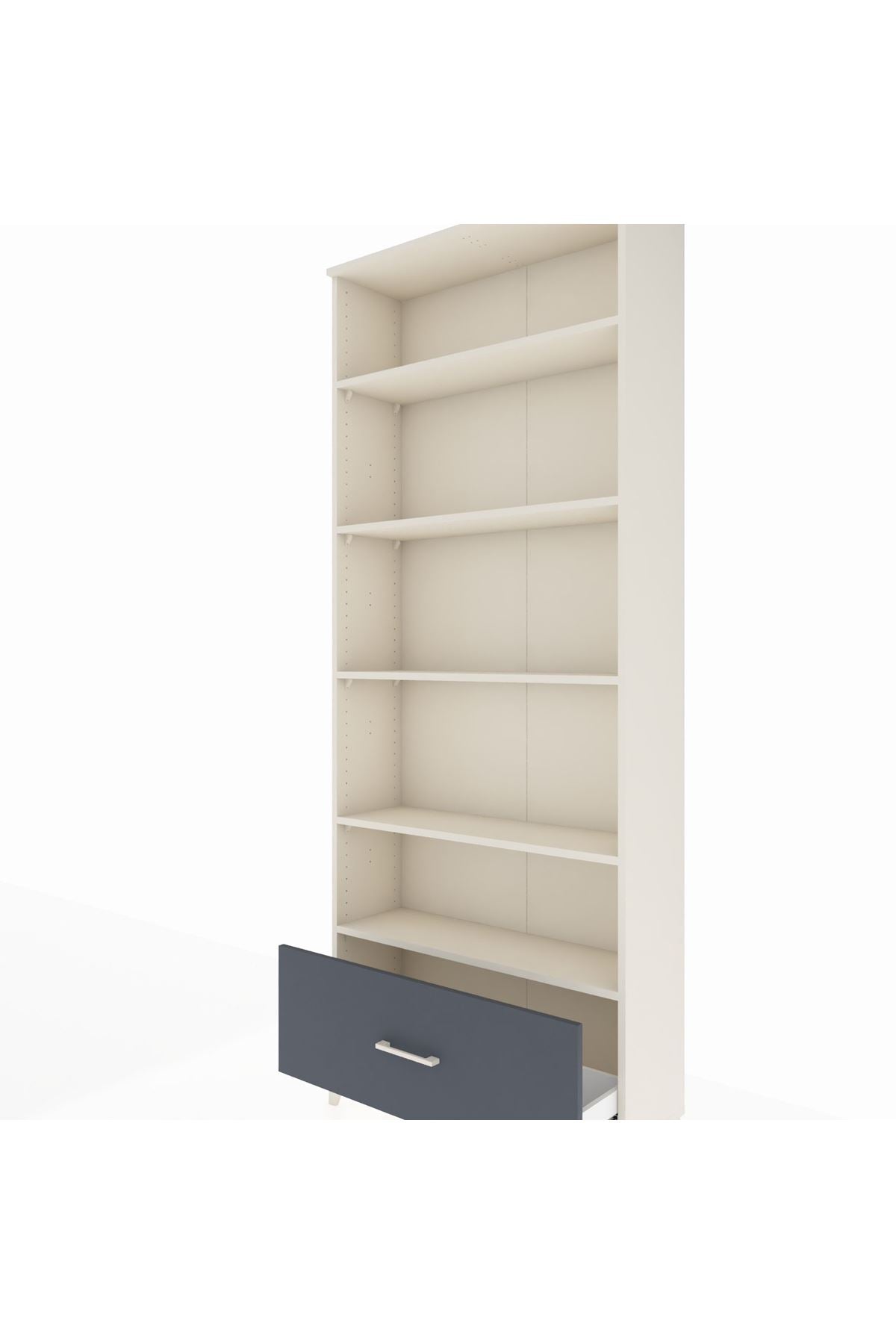 Arges Dolap 5 Raflı Tek Çekmeceli 88x30x221 Aytaşı-Antrasit