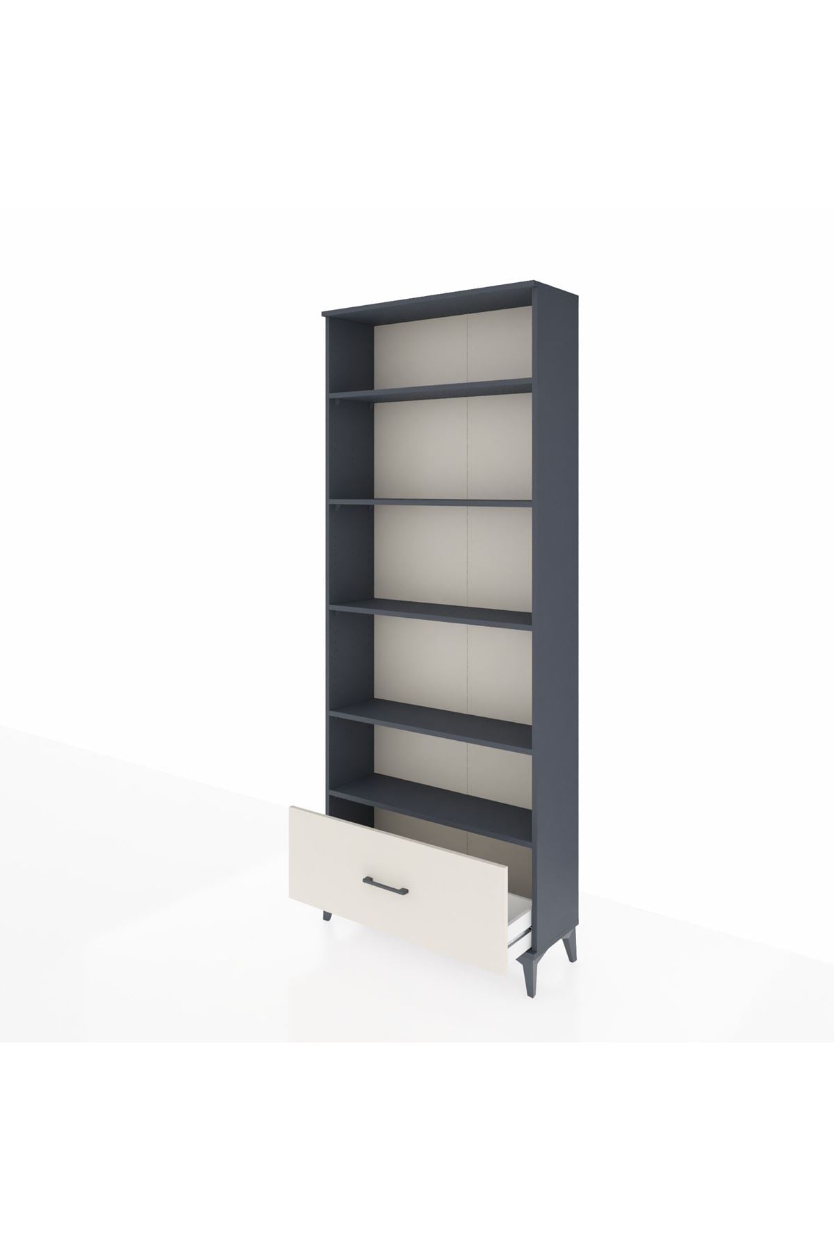 Arges Dolap 5 Raflı Tek Çekmeceli 88x30x221 Antrasit-Aytaşı