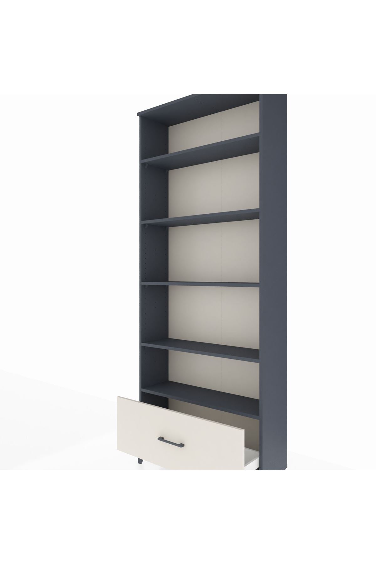 Arges Dolap 5 Raflı Tek Çekmeceli 88x30x221 Antrasit-Aytaşı