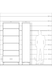 Arges Dolap 5 Raflı Tek Çekmeceli 88x30x221 Antrasit-Aytaşı