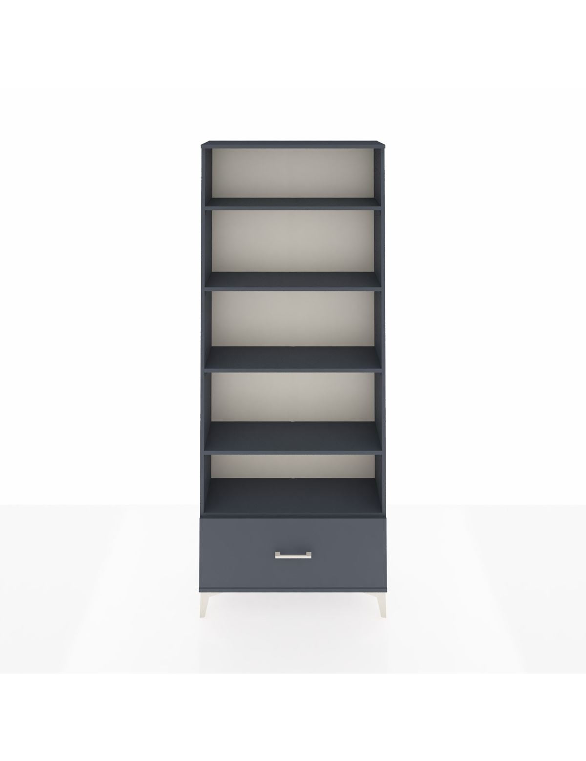 Arges Dolap 5 Raflı Tek Çekmeceli 88x30x221 Antrasit-Antrasit
