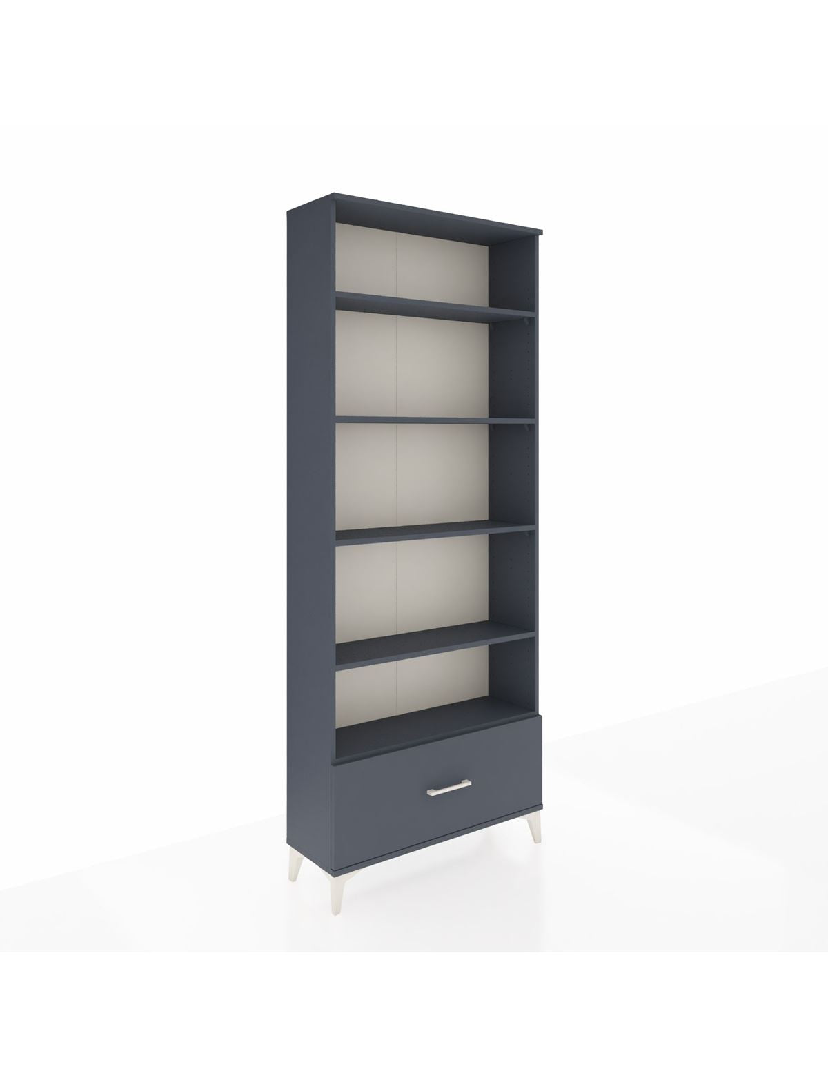 Arges Dolap 5 Raflı Tek Çekmeceli 88x30x221 Antrasit-Antrasit