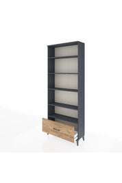 Arges Dolap 5 Raflı Tek Çekmeceli 88x30x221 Antrasit-Çam