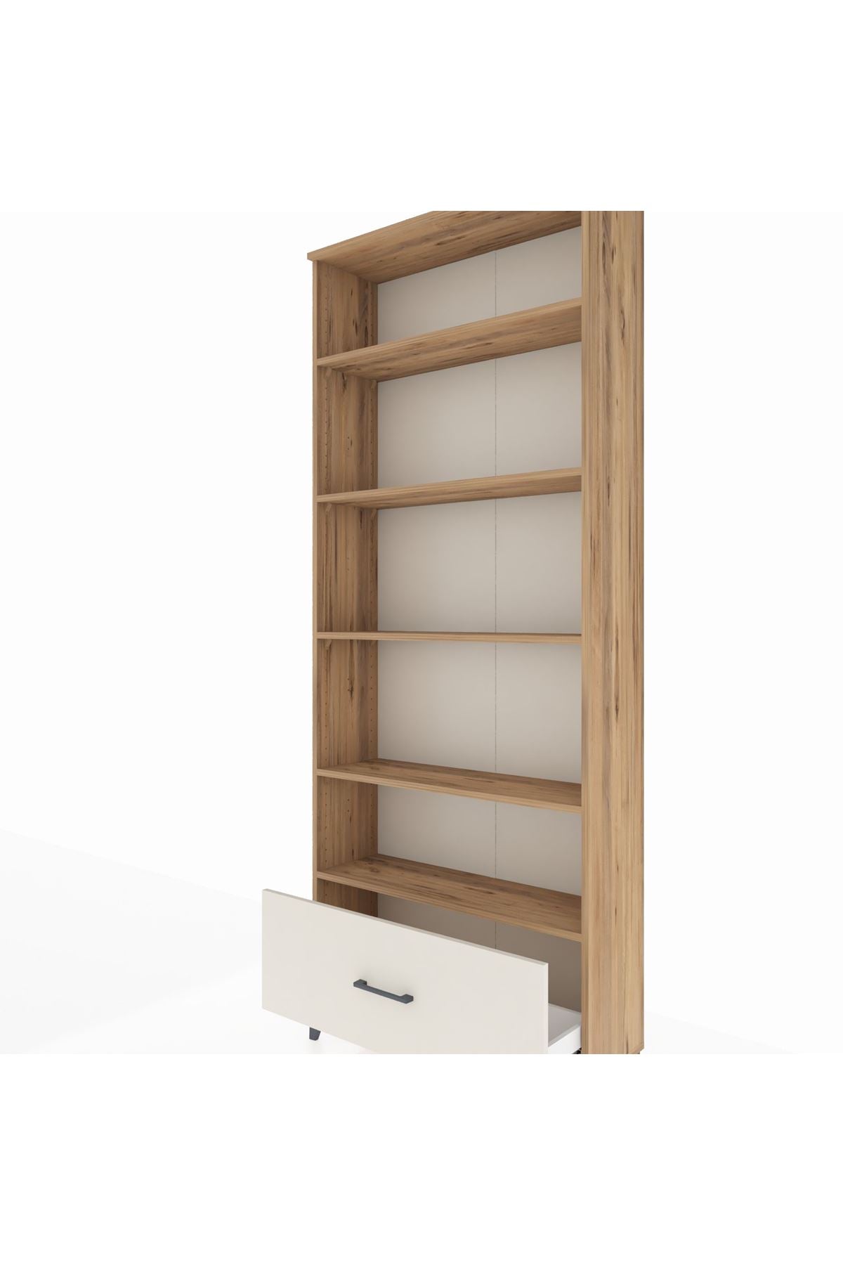 Arges Dolap 5 Raflı Tek Çekmeceli 88x30x221 Çam-Aytaşı