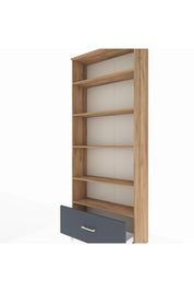 Arges Dolap 5 Raflı Tek Çekmeceli 88x30x221 Çam-Antrasit