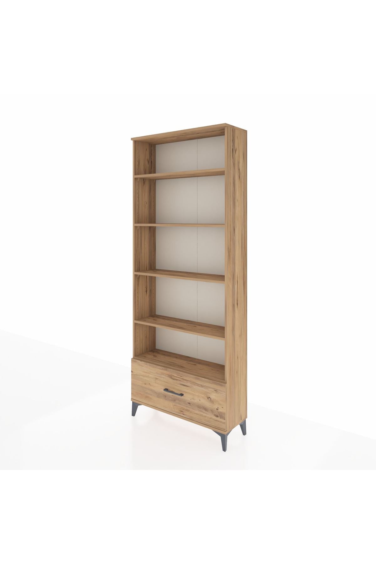 Arges Dolap 5 Raflı Tek Çekmeceli 88x30x221 Çam-Çam