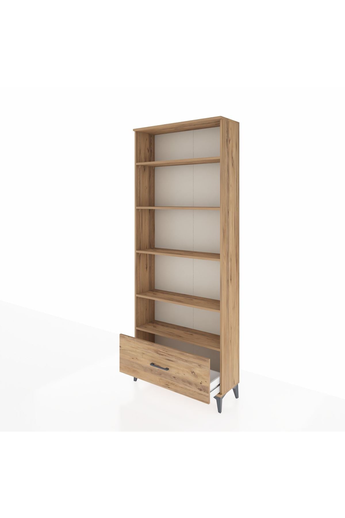 Arges Dolap 5 Raflı Tek Çekmeceli 88x30x221 Çam-Çam