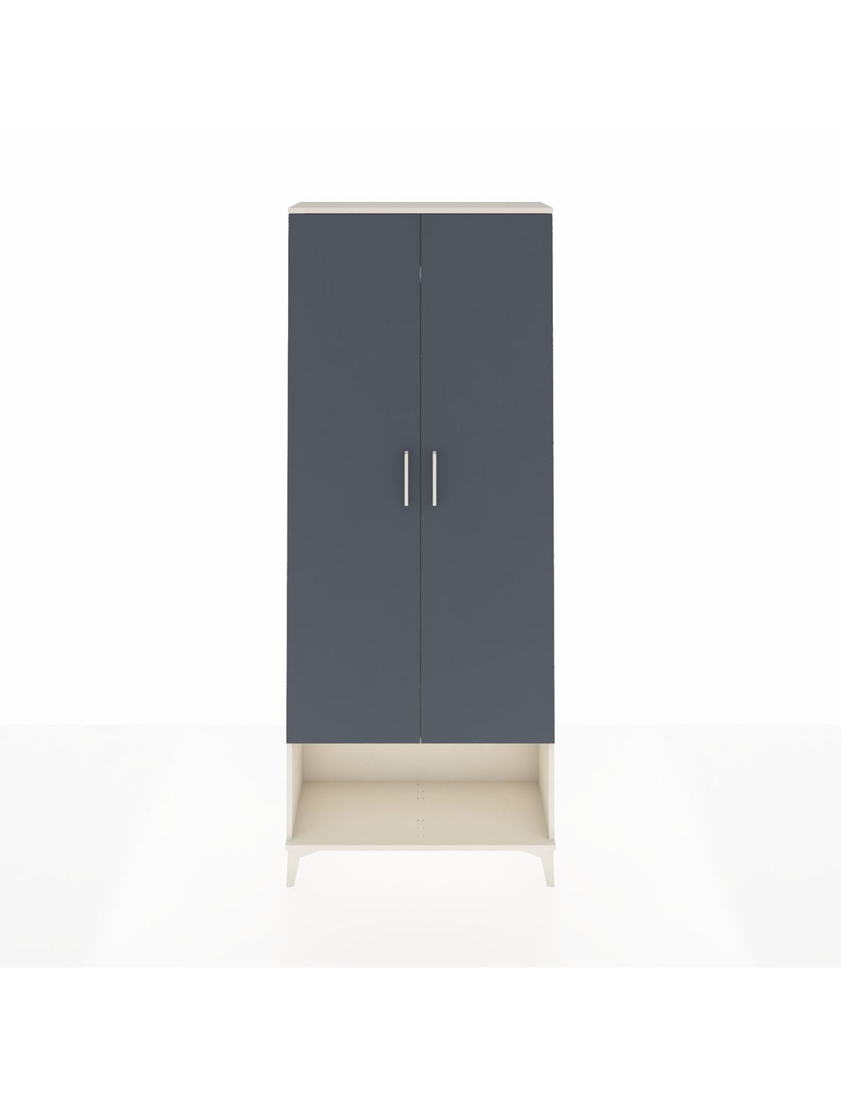 Arges Dolap 2 Raflı 2 Kapaklı Tek Askılı 88x30x221 Aytaşı-Antrasit