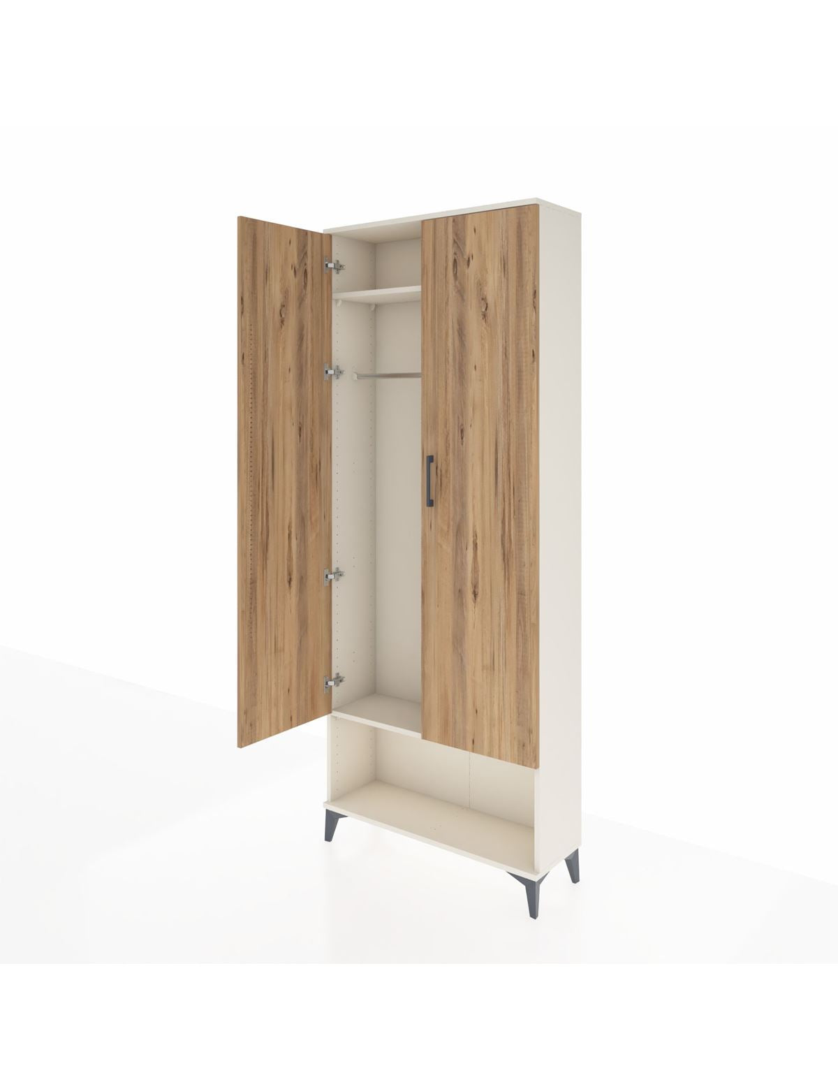 Arges Dolap 2 Raflı 2 Kapaklı Tek Askılı 88x30x221 - S30M013V3A