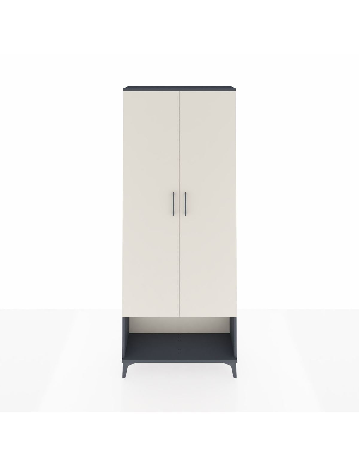 Arges Dolap 2 Raflı 2 Kapaklı Tek Askılı 88x30x221 Antrasit-Aytaşı