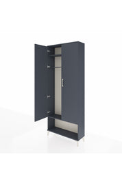 Arges Dolap 2 Raflı 2 Kapaklı Tek Askılı 88x30x221 Antrasit-Antrasit