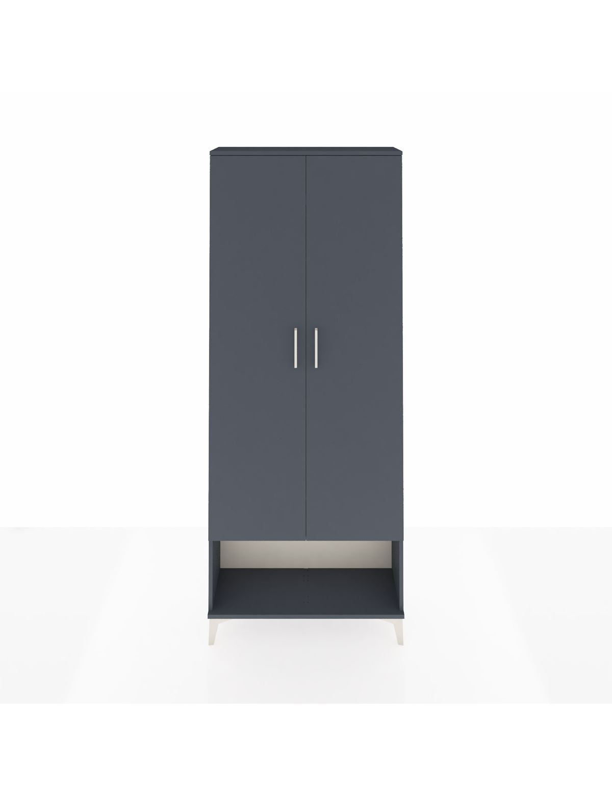 Arges Dolap 2 Raflı 2 Kapaklı Tek Askılı 88x30x221 Antrasit-Antrasit