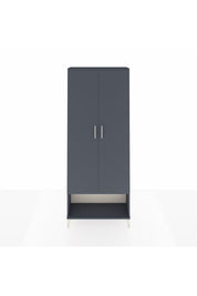 Arges Dolap 2 Raflı 2 Kapaklı Tek Askılı 88x30x221 Antrasit-Antrasit