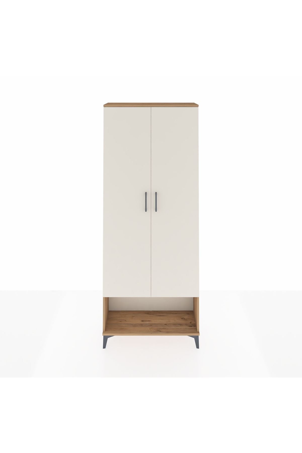 Arges Dolap 2 Raflı 2 Kapaklı Tek Askılı 88x30x221 Çam-Aytaşı