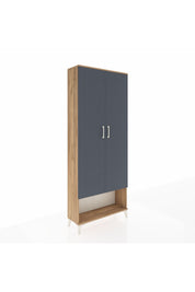 Arges Dolap 2 Raflı 2 Kapaklı Tek Askılı 88x30x221 Çam-Antrasit