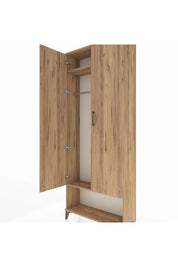 Arges Dolap 2 Raflı 2 Kapaklı Tek Askılı 88x30x221 Çam-Çam