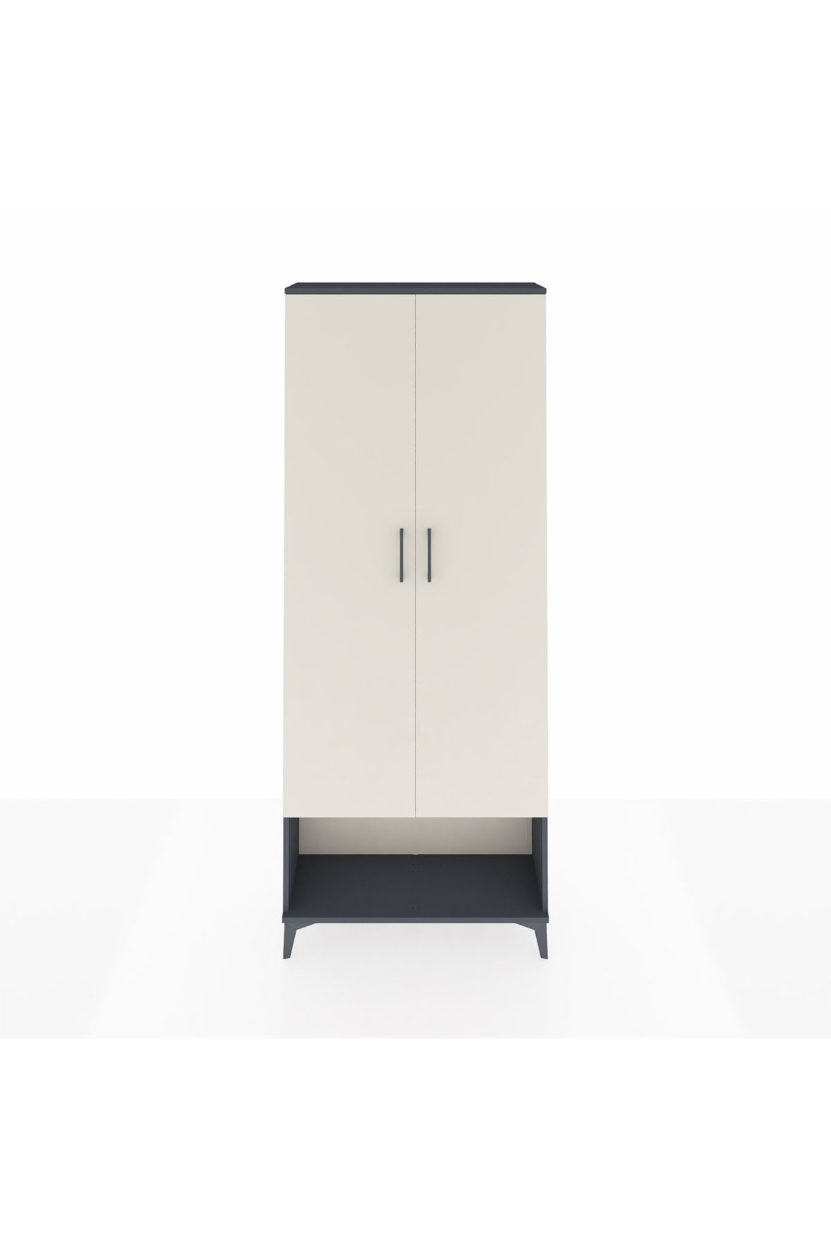 Arges Dolap 5 Raflı 2 Kapaklı 88x30x221 Antrasit-Aytaşı