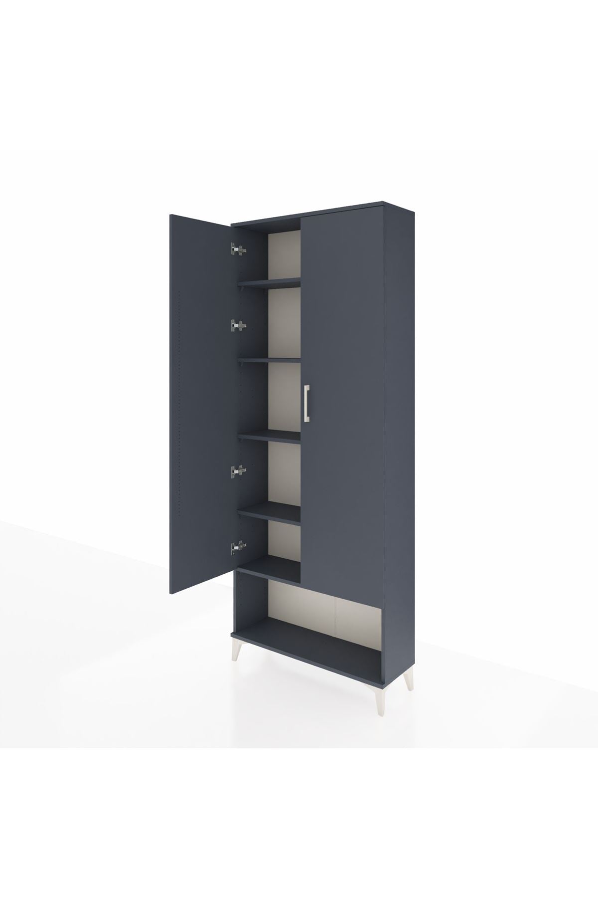 Arges Dolap 5 Raflı 2 Kapaklı 88x30x221 Antrasit-Antrasit