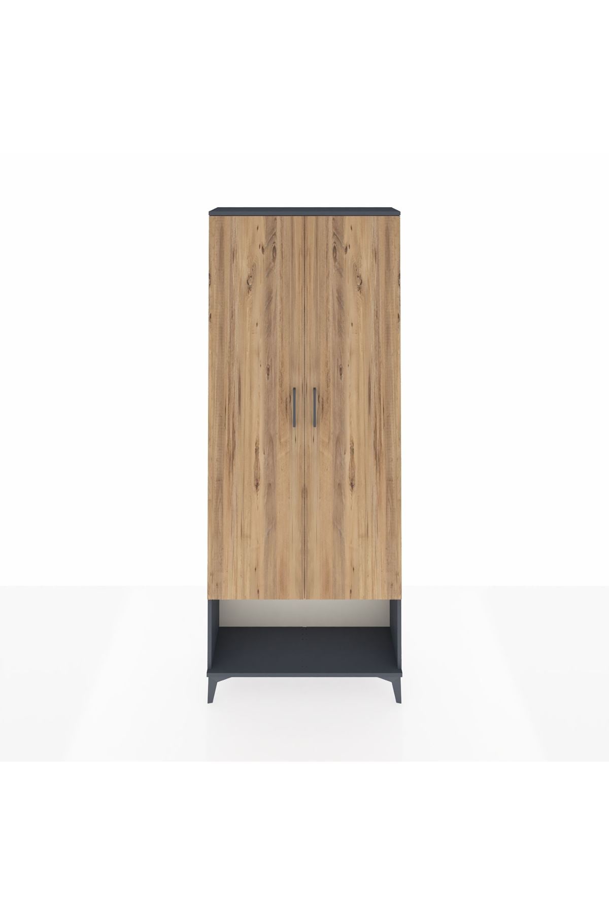 Arges Dolap 5 Raflı 2 Kapaklı 88x30x221 Antrasit-Çam