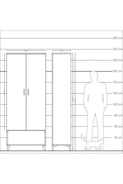 Arges Dolap 5 Raflı 2 Kapaklı 88x30x221 Antrasit-Antrasit