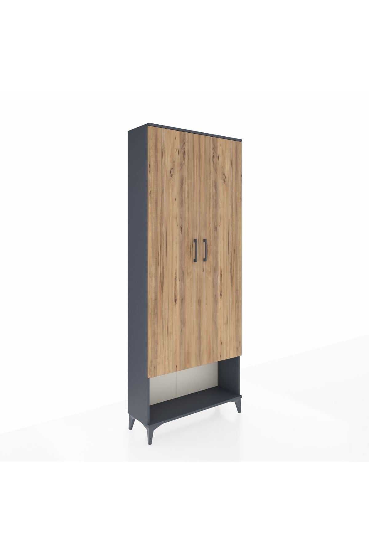 Arges Dolap 5 Raflı 2 Kapaklı 88x30x221 Antrasit-Çam