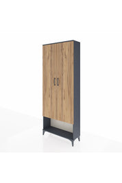 Arges Dolap 5 Raflı 2 Kapaklı 88x30x221 Antrasit-Çam