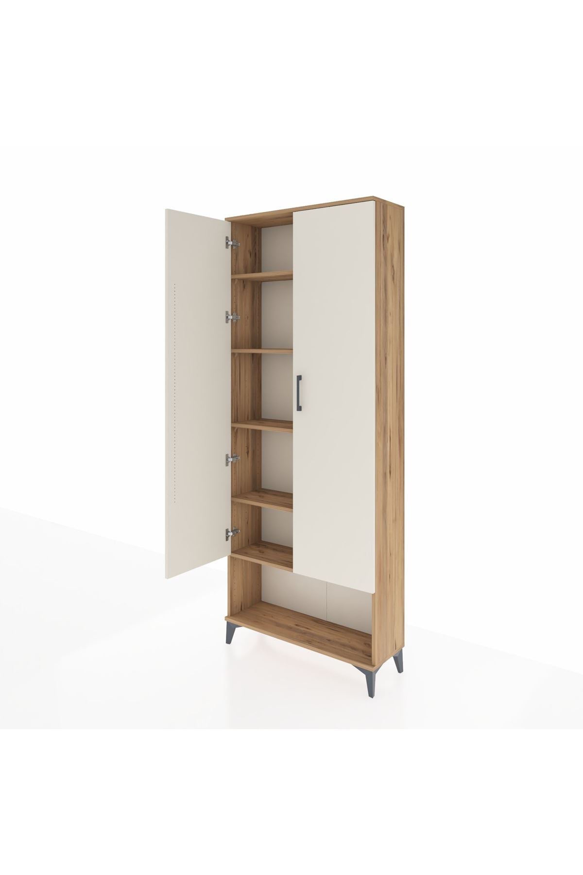 Arges Dolap 5 Raflı 2 Kapaklı 88x30x221 Çam-Aytaşı