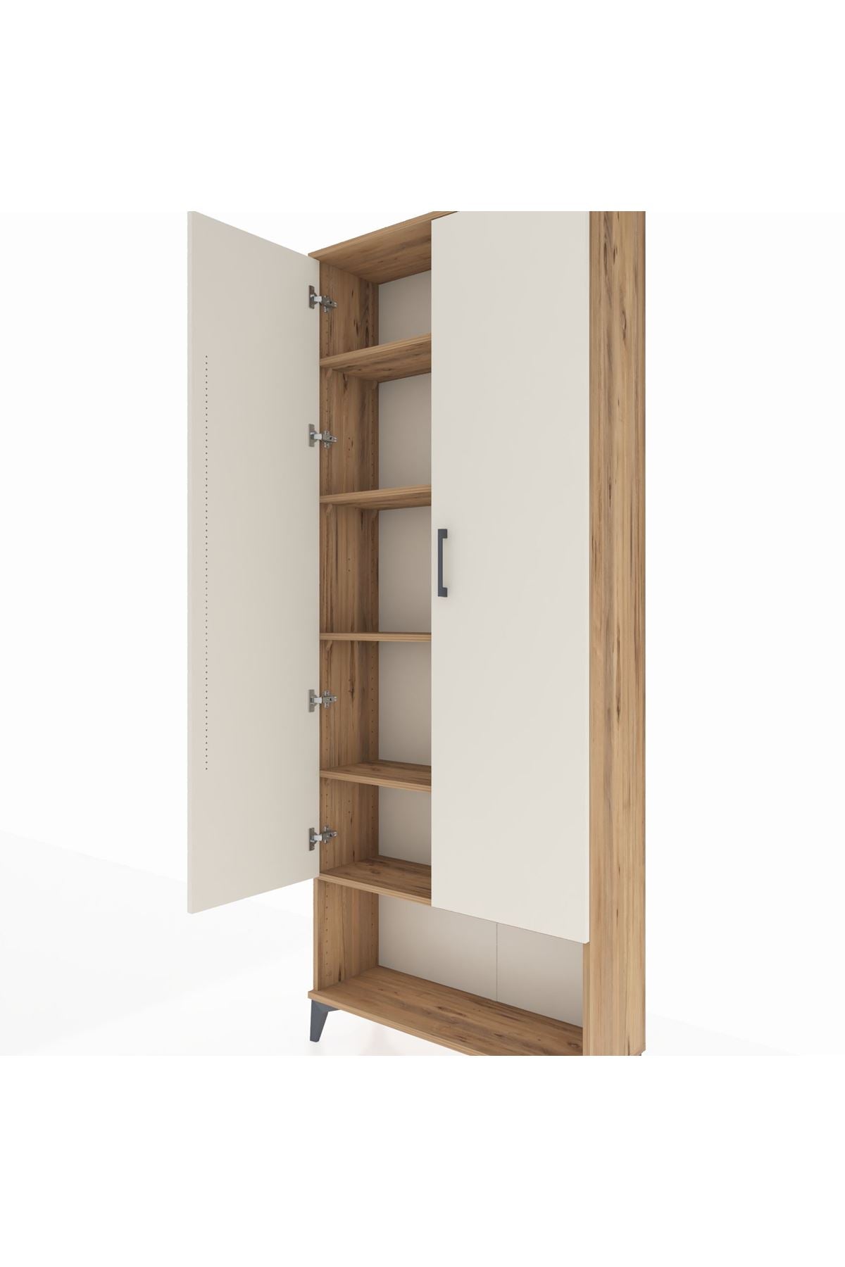 Arges Dolap 5 Raflı 2 Kapaklı 88x30x221 Çam-Aytaşı