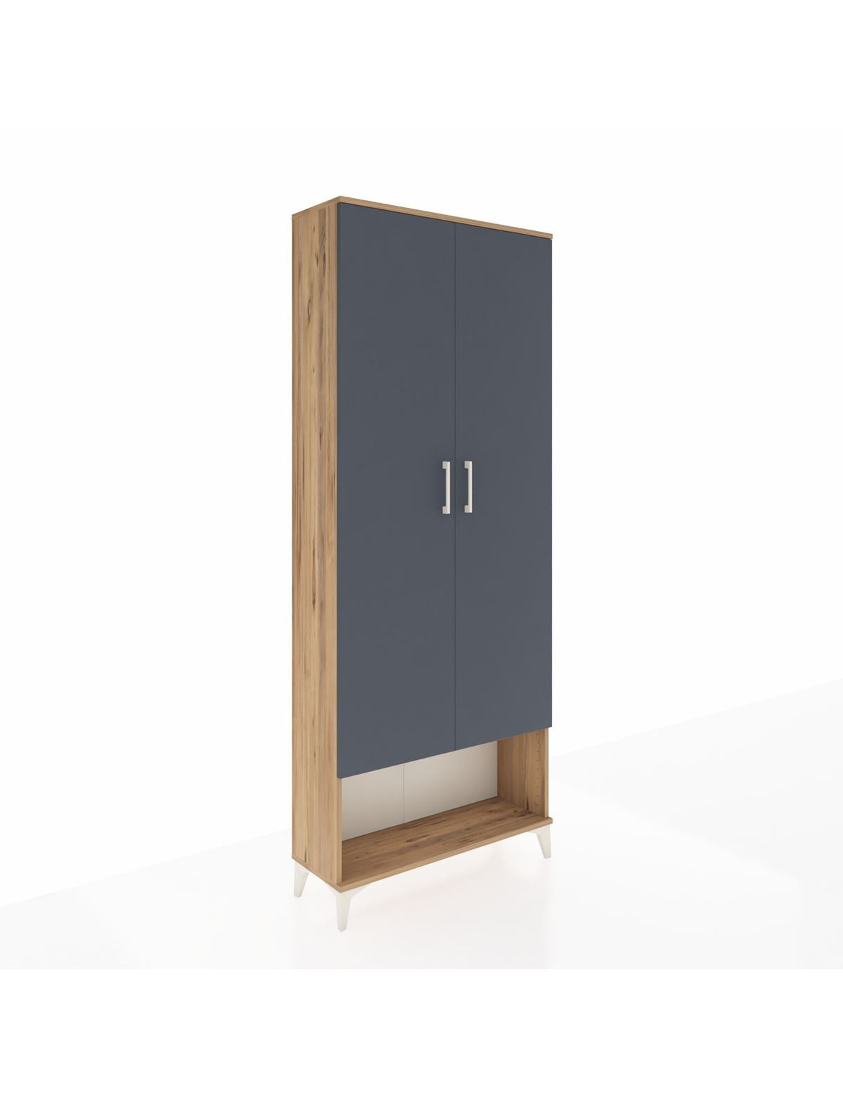 Arges Dolap 5 Raflı 2 Kapaklı 88x30x221 Çam-Antrasit