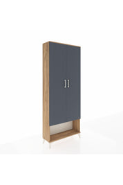 Arges Dolap 5 Raflı 2 Kapaklı 88x30x221 Çam-Antrasit