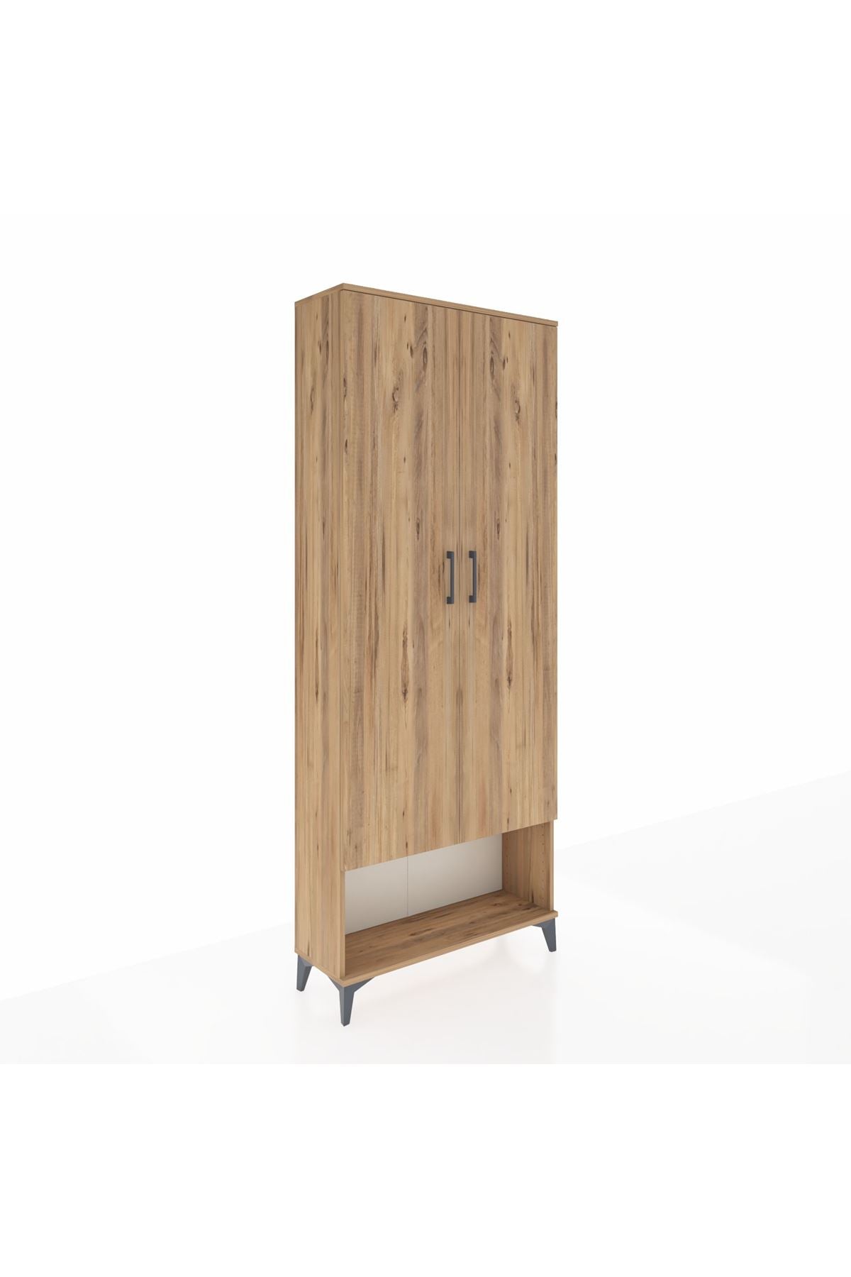 Arges Dolap 5 Raflı 2 Kapaklı 88x30x221 Çam-Çam