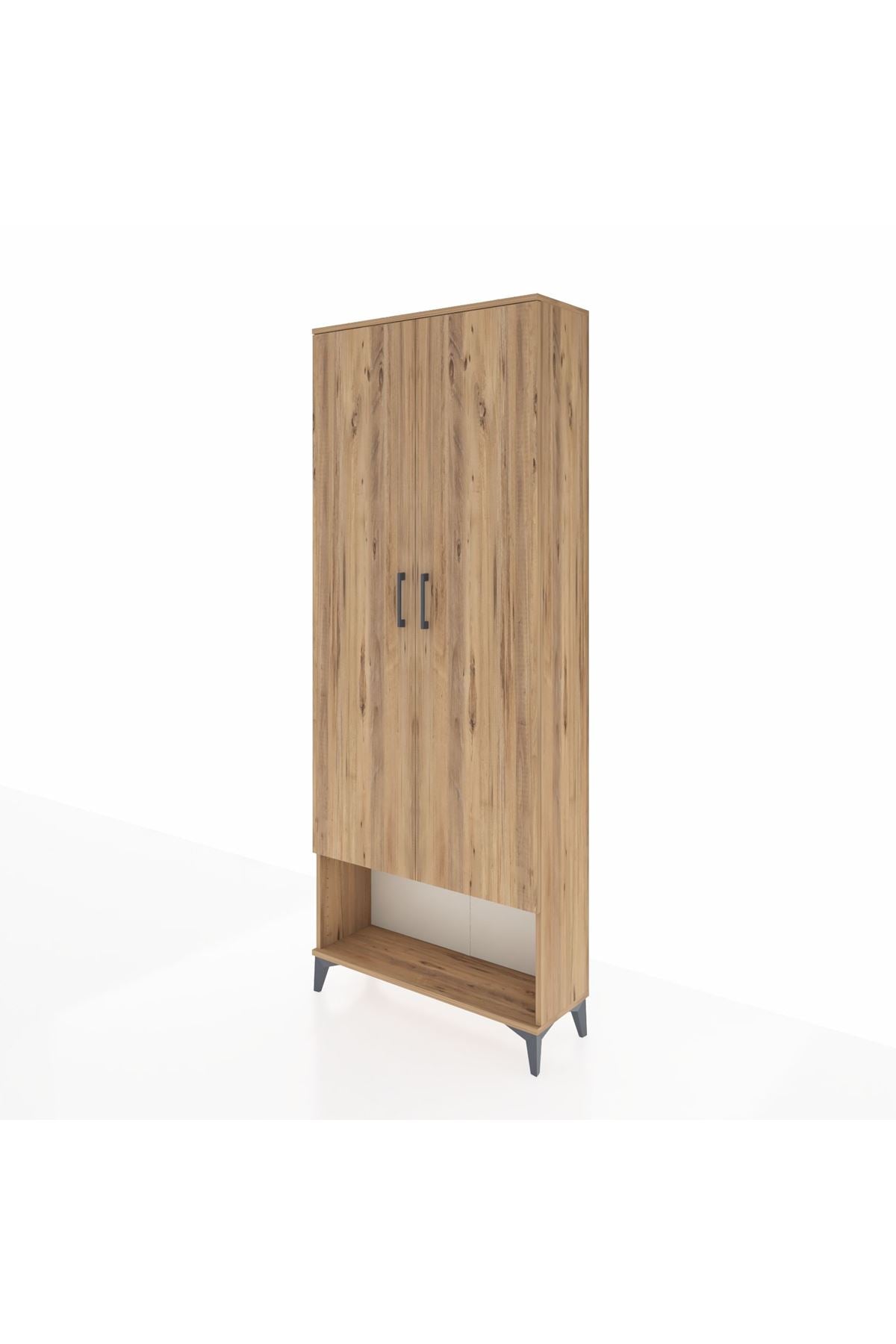 Arges Dolap 5 Raflı 2 Kapaklı 88x30x221 Çam-Çam