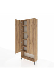 Arges Dolap 5 Raflı 2 Kapaklı 88x30x221 Çam-Çam