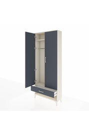 Arges Dolap 2 Raflı Tek Çekmeceli Tek Askılı 88x30x221 Aytaşı-Antrasit